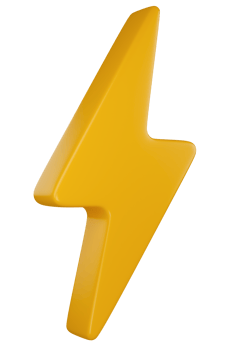 Stylized thunder, lighting bolt sign. Isolated on transparent background png