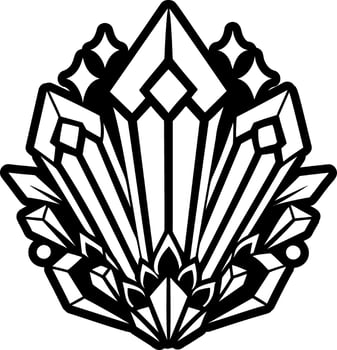 A glyph style icon of crystals symbol vector