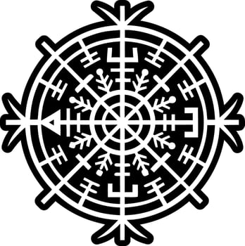 Compass tattoo icon in glyph style vector