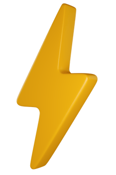 Stylized thunder, lighting bolt sign on transparent background png