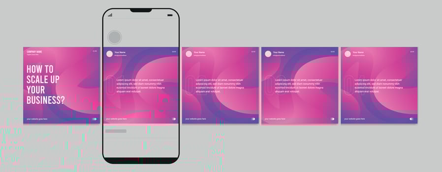 Business carousel post template for advertising, Set of carousel post for, Editable social media carousel layout vector