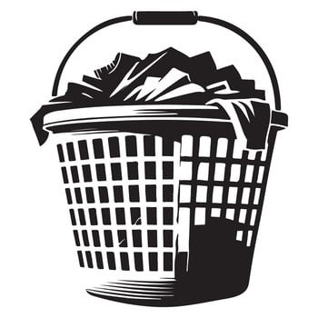 Laundry Basket Silhouette Illustration for Household Tasks vector
