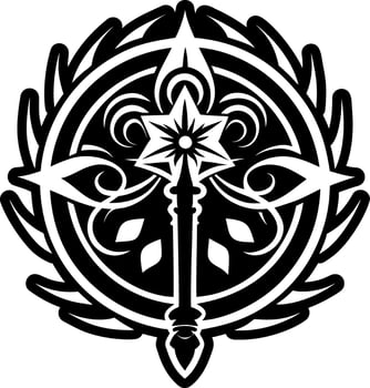 Wand tattoo icon in solid style vector