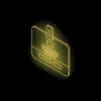 Gold id card icon representing identification and security vector