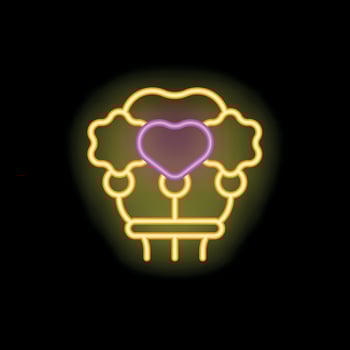 Neon sign representing love and affection with heart symbol vector