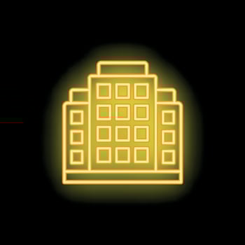 A neon sign that reads hotel vector