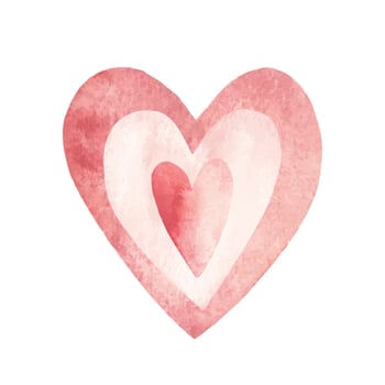 Pink, red Hearts Valentine's day Composition. Mother, Father and Baby hearts. Symbol of Love and Family. Watercolor hand drawn illustration isolated on a white background. Design element for cards vector