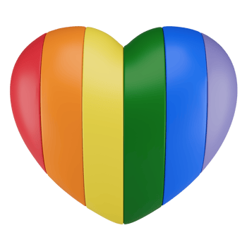 Stylized rainbow heart. LGBT. Isolated on transparent background png