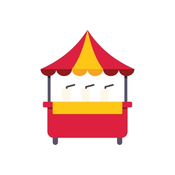 Mobile food stand selling drinks at outdoor festival or carnival vector