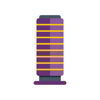 Modern round skyscraper standing tall with purple and yellow stripes vector