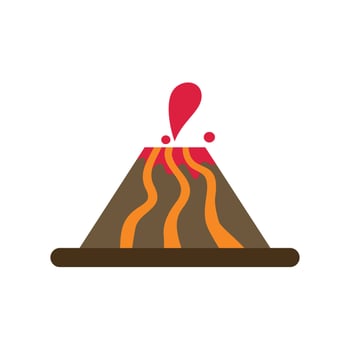 Volcano icon flat design illustration on white background vector