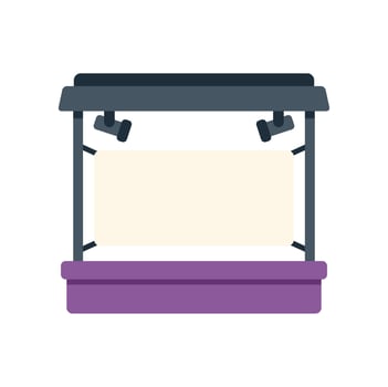 Stage with spotlights illuminating blank canvas for presentation vector