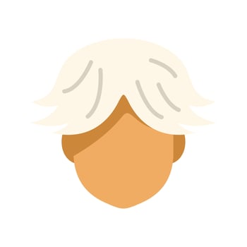 Blond person showing modern hairstyle, avatar icon, flat design vector
