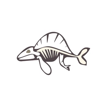 A fish with a skeleton on its back vector