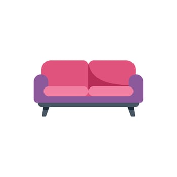 A pink couch on a white background vector
