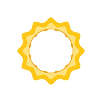 Yellow sun shining with bright light representing summer heat vector