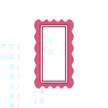 Pink wavy blank postage stamp template with empty space vector