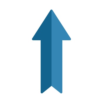 Blue upward arrow representing growth and success vector