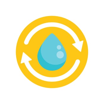 Water recycling icon illustration vector