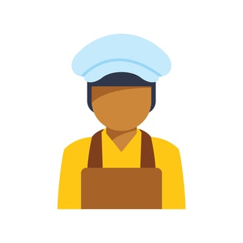 Baker wearing apron and hat, flat design illustration vector