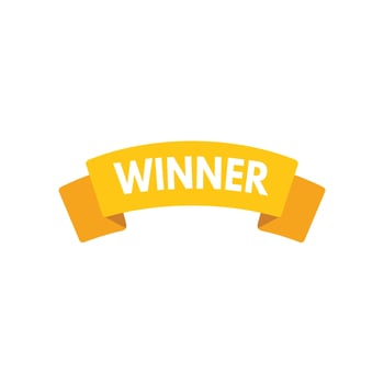 Winner golden ribbon award representing victory and success vector