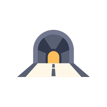 A tunnel with a road leading into it vector