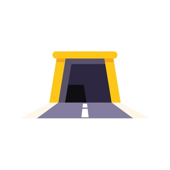Highway tunnel entrance with asphalt road leading into darkness vector