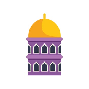 Islamic mosque building with golden dome representing muslim faith and culture vector