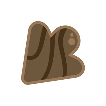 Chocolate heart shaped cookie representing letter b vector