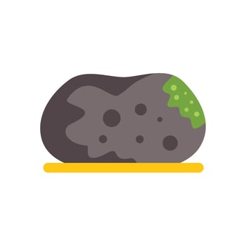 Rotten potato resting on yellow surface showing mold and decomposition vector