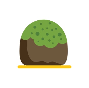 Green lush moss growing on rock illustration vector