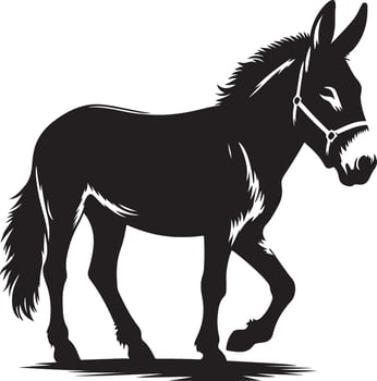 Mule silhouette illustration Graphics Art style vector