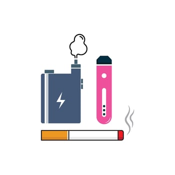Electronic cigarettes and traditional cigarettes vector