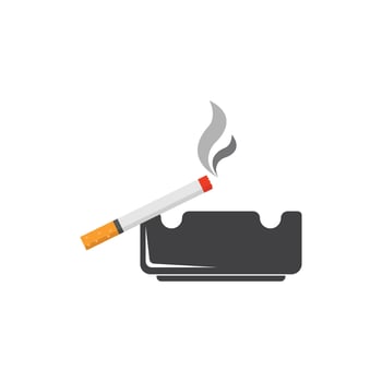 Cigarette and ashtray icon vector