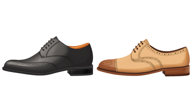 Black And Tan Leather Oxford Shoes png