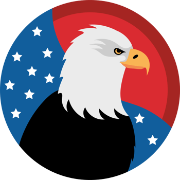 bald eagle with america flag for 4th july png