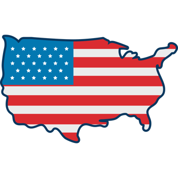 4th july american map and flag png
