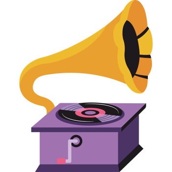 gramophone and vinyl records music device png
