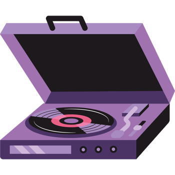 tape recorder for playing vinyl records retro png