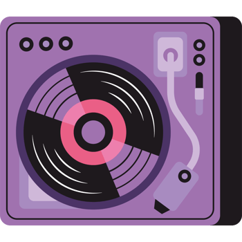 retro turntable and vinyl png