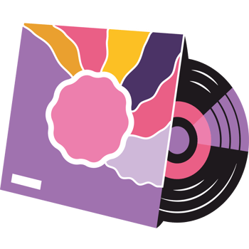 classic vinyl and cover mockup png