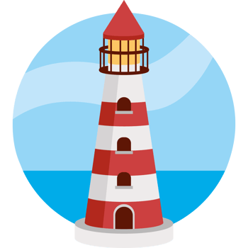 lighthouse building on sea island png