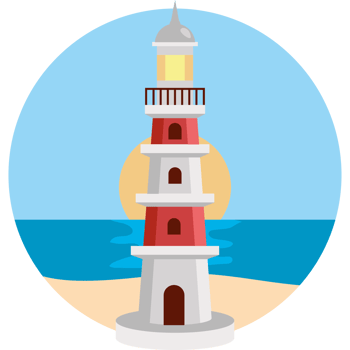 seascape with lighthouse architecture png