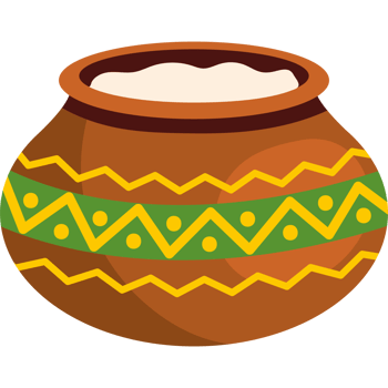 pot of cream on krishna janmashtami festival png
