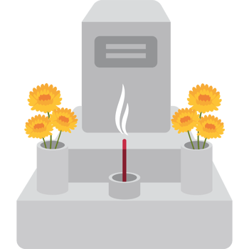 chung yeung tombstone and flowers png