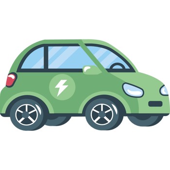 electric car with energy battery png