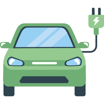 electric car with plug png