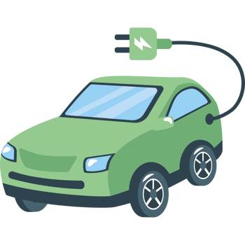 electric car with plug green png