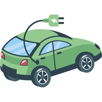 electric car with plug eco friendly vehicle png