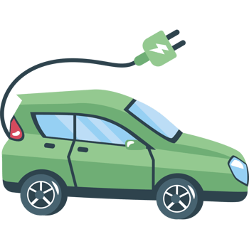 electric car charging green plug png